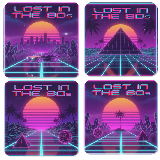 Lost In the 80s Coasters (4 pack) - Your Drink's Time Machine